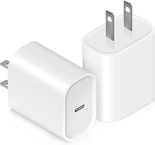 USB C Charger Block 20W, Ocupwei PD 3.0 Fast Charging Wall Charger USBC Power Adapter Type C Brick Cube for IP 15/15 Pro/15 Plus/15 Pro Max/14/13/12/11 and More [2 Pack]