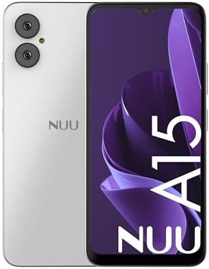 NUU A15 Cell Phone 4GB + 128GB, Compatible with Mint, Metro, T-Mobile, Qlink and More, Perfect for Teenagers, Dual SIM 4G, Octa-Core Helio G36 2.2GHz 6.5" HD+, Android 13, White, US Warranty