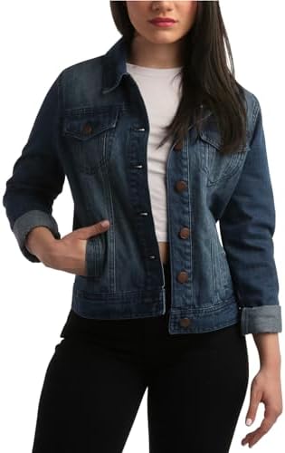 dollhouse Women’s Jacket - Basic Denim Classic Crop Jean Jacket (Size: S-XL)