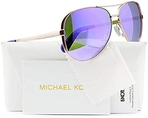 Michael Kors MK5004 Chelsea Aviator Sunglasses ,womens,Rose Gold w/Purple Mirror (1003/4V) MK 5004 10034V 59mm Authentic