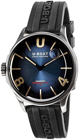 Darkmoon 40 mm Blue ss Soleil Mens Analog Swiss Quartz Watch with Rubber Bracelet 9021