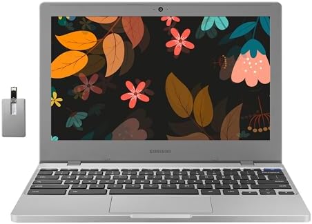 Samsung Chromebook 4 Laptop, 11.6" HD LED Display, Intel Celeron N4020 Processor, 4GB RAM, 64GB eMMC, ‎Intel UHD Graphics, 720p HD Webcam, Chrome OS, Platinum Titan, 32GB Hotface USB Card (Renewed)
