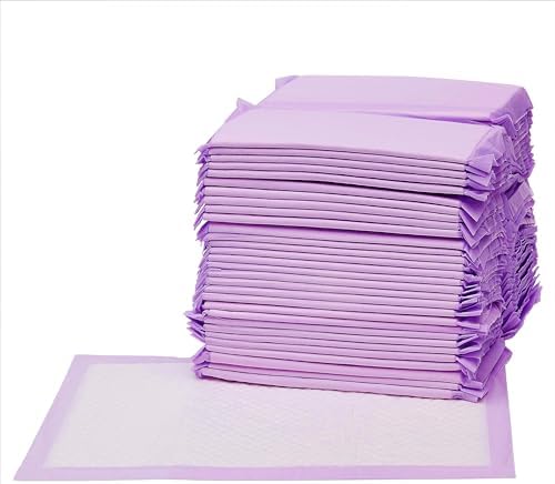 Amazon Basics Cat Pad Refills for Litter Box, Unscented, Pack of 40, Purple and White