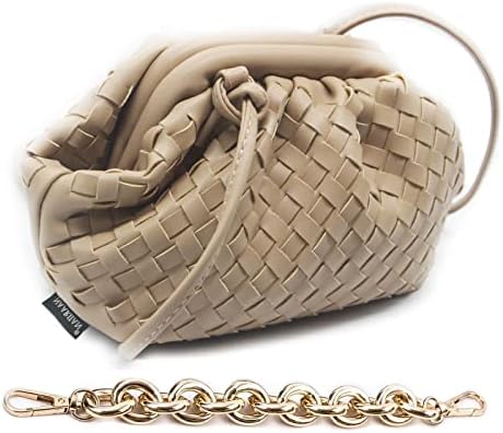 NAARIIAN Dumpling Bag,Clutch Purse for women Shoulder Bag Dupes Designer Cloud handbag PU Leather Woven Handbag