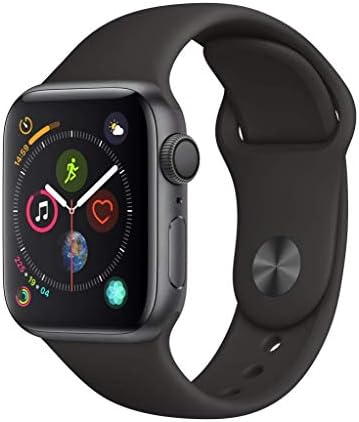 Apple Watch Series 4 (GPS, 40MM) - Space Gray Aluminum Case with Black Sport Band (Renewed)