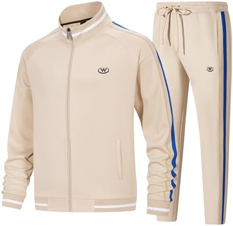 wiebdncj Men's Casual Tracksuits Long Sleeve Jogging Suits Sweatsuit Sets Track Jackets and Pants 2 Piece Outfit