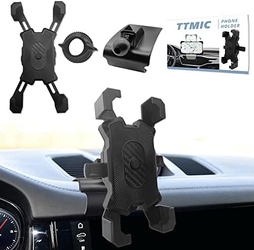 TTMIC Car Phone Mount for 2015-2023 Porsche Macan and 2019-2023 Cayenne [Thick Case Friendly] [Military-Grade Protection] Carbon Fiber Car Phone Holder iPhone 14 13 12 Pro Max All Mobile phones