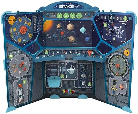 Smoby: Space Center - Cardboard Playset - Learn & Play W/The Solar System Universe, Spaceship 15 Different Activities