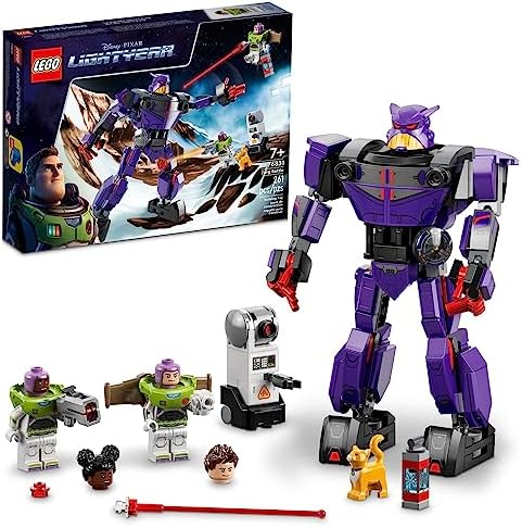 Lego Disney and Pixar’s Lightyear Zurg Battle 76831 - Buildable Robot Toy with Mech Action Figure, Buzz Minifigure with Laser and Jetpack, Great Gift for Boys, Girls, and Kids Ages 7+