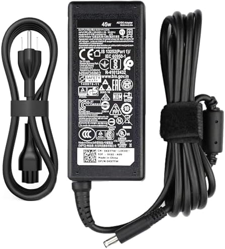 Original 45W (4.5 * 3.0 mm Jack 19.5V 2.31A) AC Power Charger Fit for Dell Inspiron 11/13/14/15/17 3000 5000 7000 Series(3583 3593 5570) Latitude E5450 XPS 13-45 Watt AC 2-in-1 Computer Adapter Cord