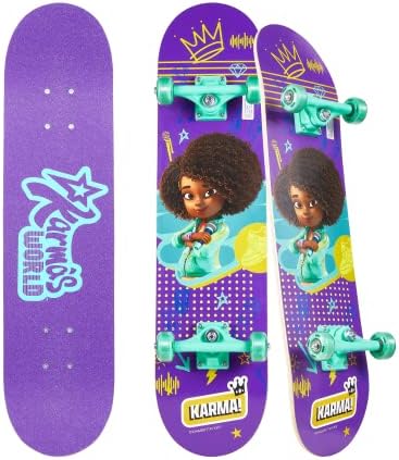Skateboard with Printed Graphic Grip Tape - Great for Kids and Teens Cruiser Skateboard with ABEC 5 Bearings, Durable Deck, Smooth Wheels