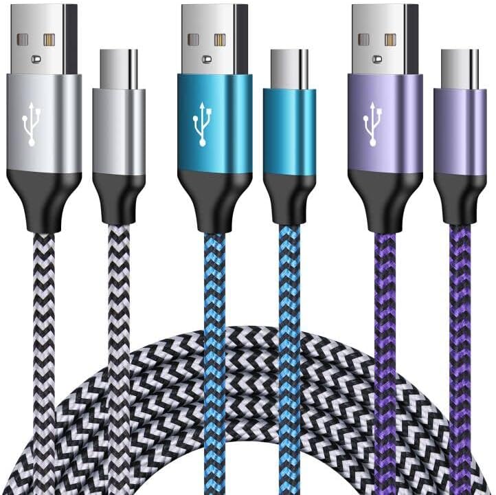 Samsung Phone Charger Cord 3Pack Android Charger Fast Charging Type C Cable for Samsung Galaxy A13 5G/A03s/A14/A54/A15/S24 Ultra/Z Fold5/A52/A23/A32/A53/A71/S23 FE/S21/S10,iPhone 15,Moto G6,LG Stylus6