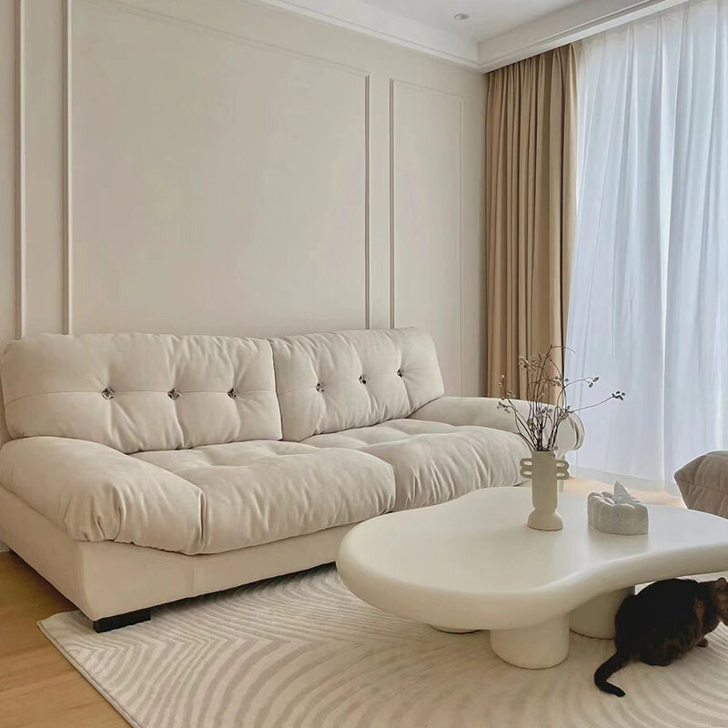 Italian Technology Fabric Sofa Small Apartment Living Room Modern Net Red Style Minimalist Cream Style Baxter Cloud Sofa