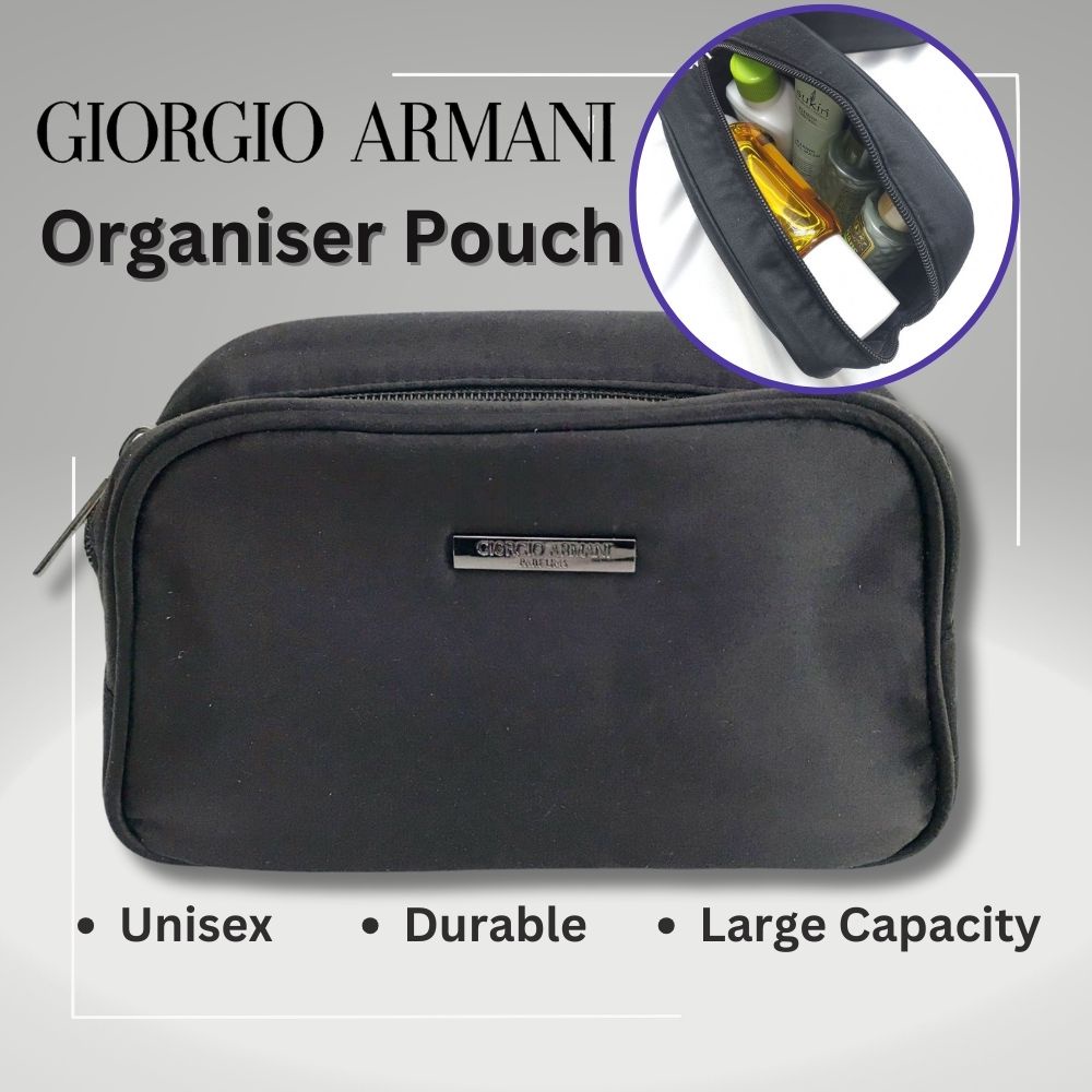 Giorgio Armani portable gadget cable travel makeup multipurpose pouch tidy cosmetic cable organizer bag makeup bag