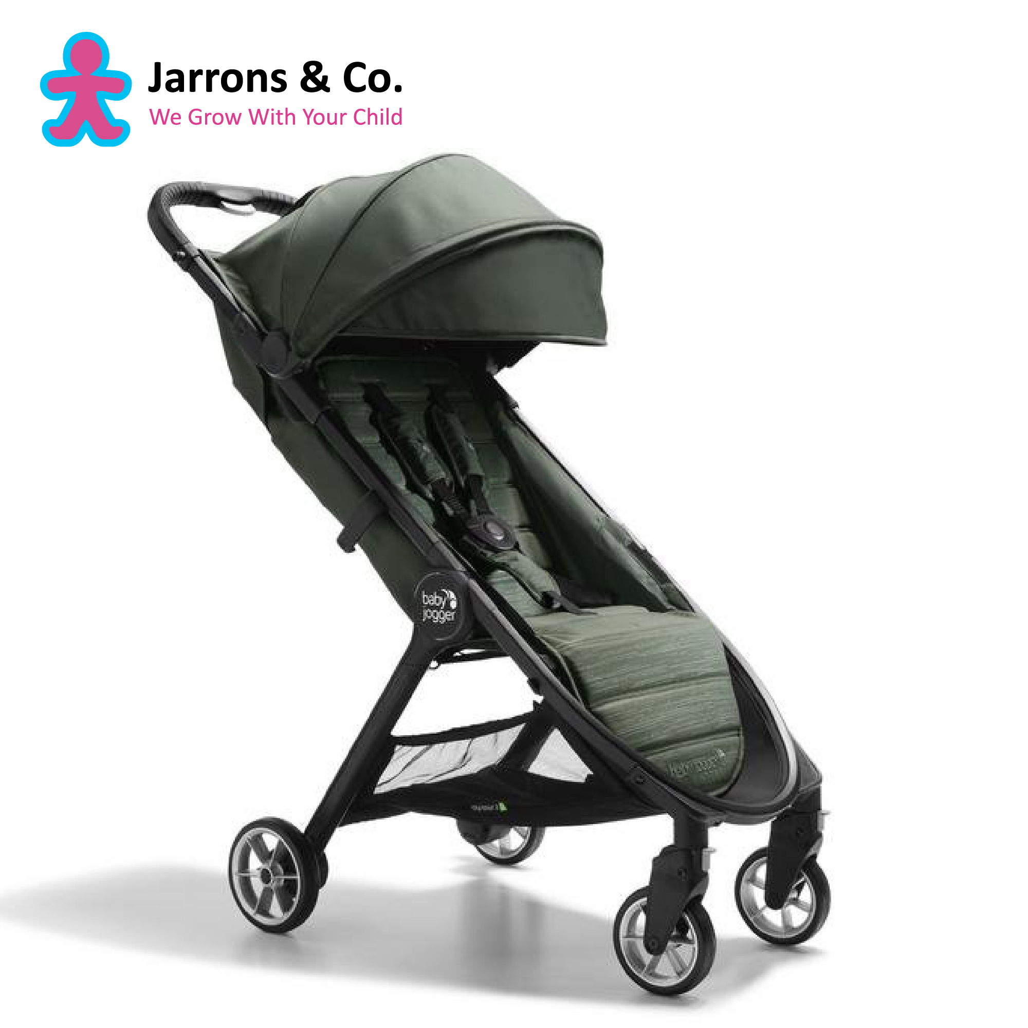[Jarrons & Co] Baby Jogger City Tour 2 Stroller, Pitch Black/Shadow Grey/Everett Green (1 Year Warranty)