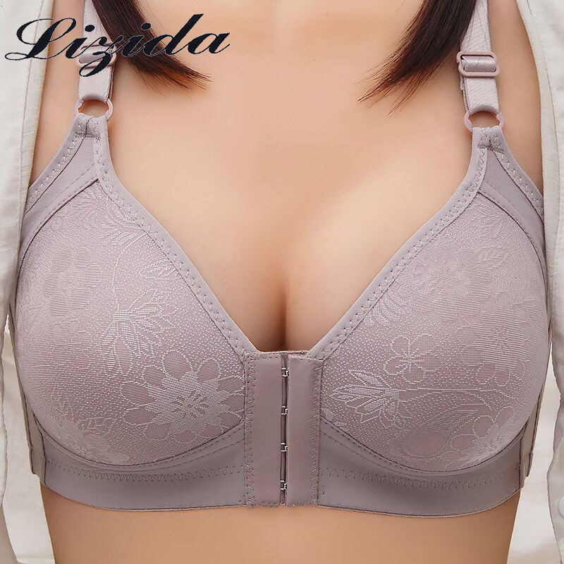 Lizida Trend Plus Size 36-44BCD Cup Ladies Comfort Soft Bra Front Opening Bra Breathable Lingerie Women