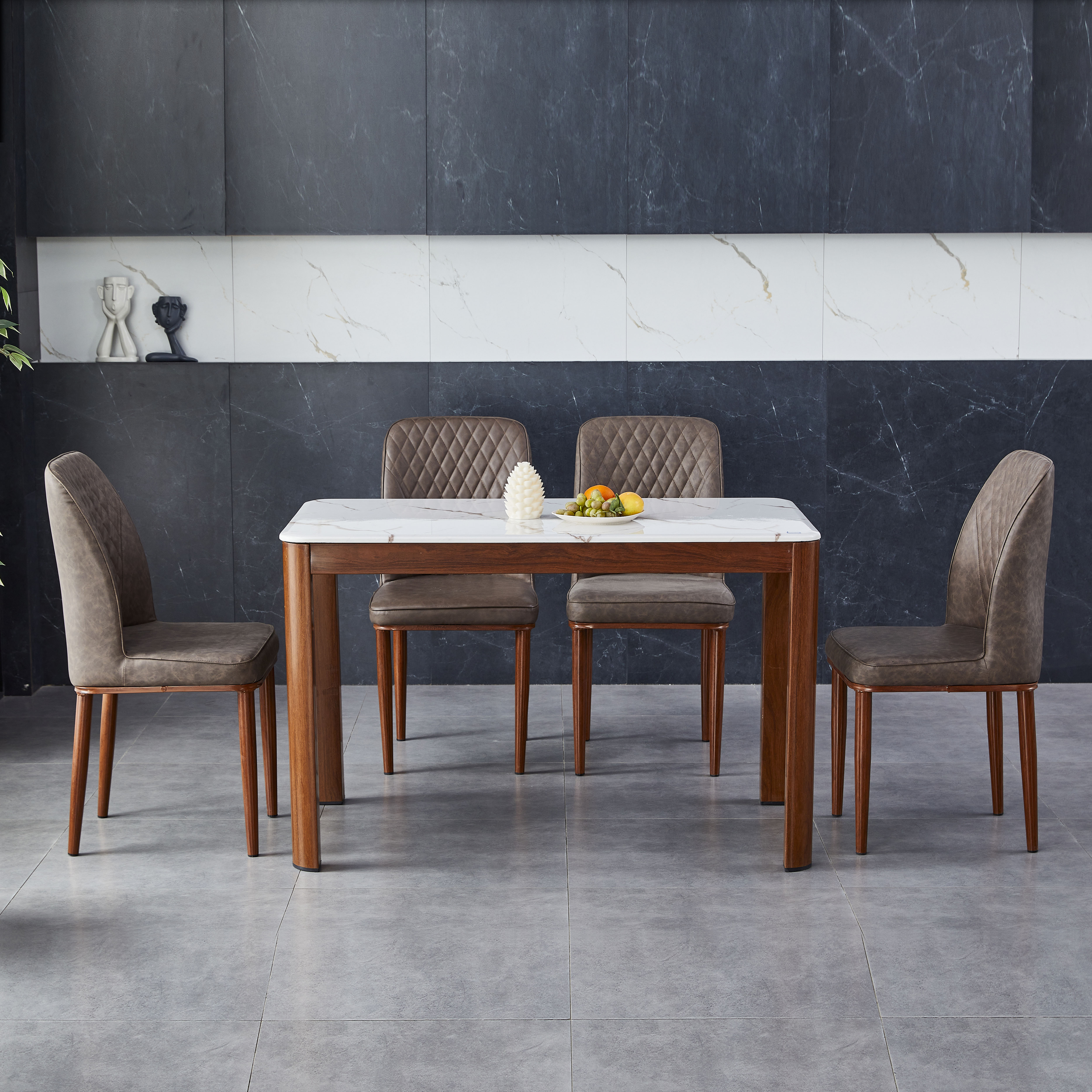 123 Furniture White Marble Table T1902 /Chair B10