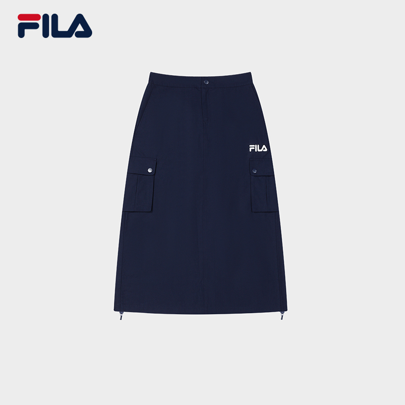 [ TOP PICK ] FILA CORE WHITE LINE Women Skirt in Navy Blue