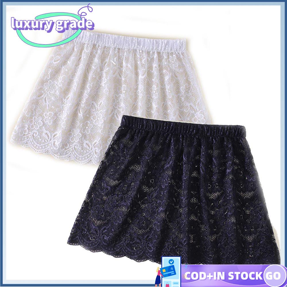 LUXURY GRADE Adjustable Splitting Women Slips Shirt Hem Hemline Mini Skirt Lace Shirt Extender Underskirt False Layers Layering Fake Top