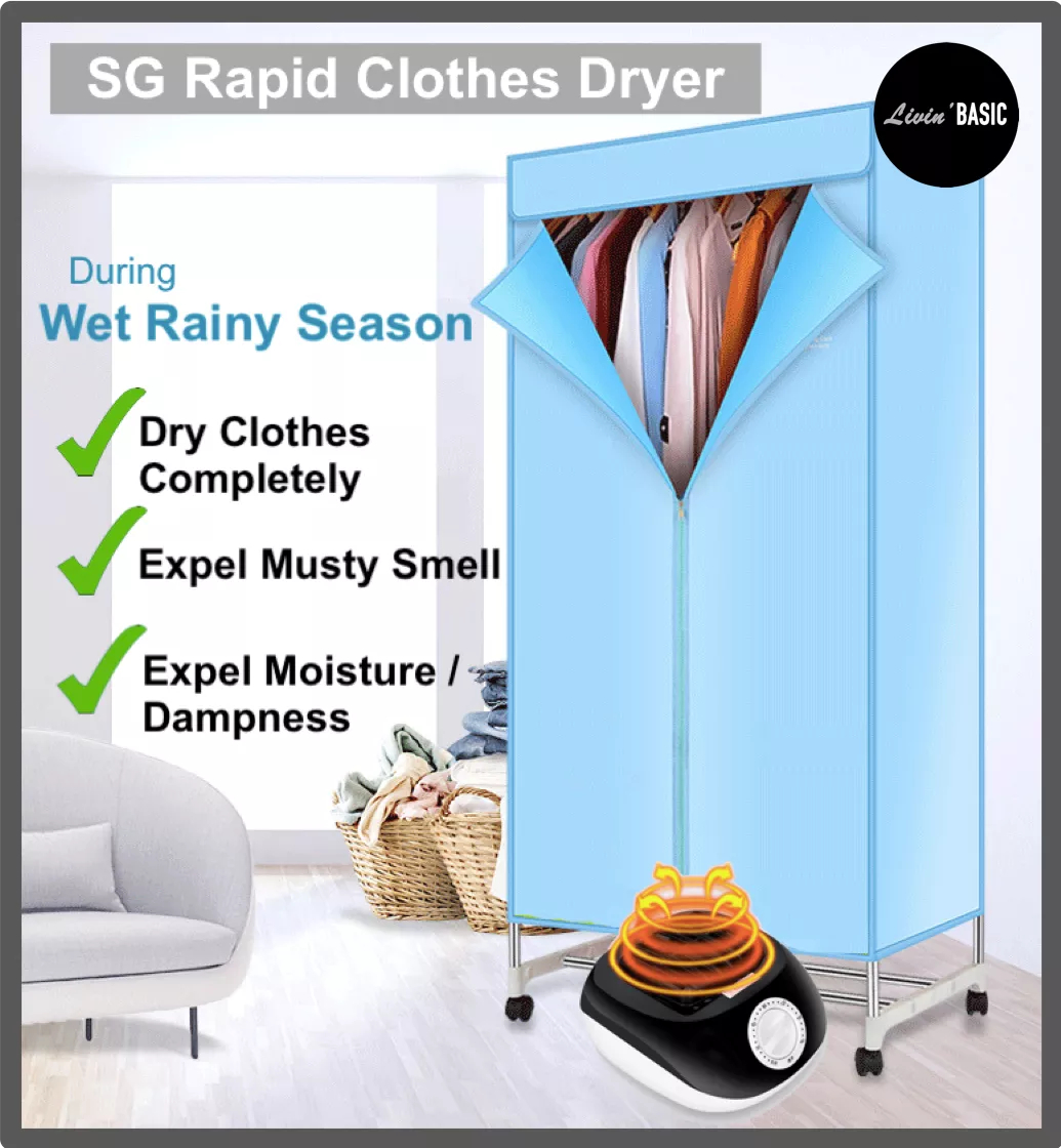 Clothes Dryer / UV Electric Portable Clothes Drying Machine / 1000W Indoor Cloth Storage / Rack / Dryer / Foldable Space Efficient LIVINBASIC™